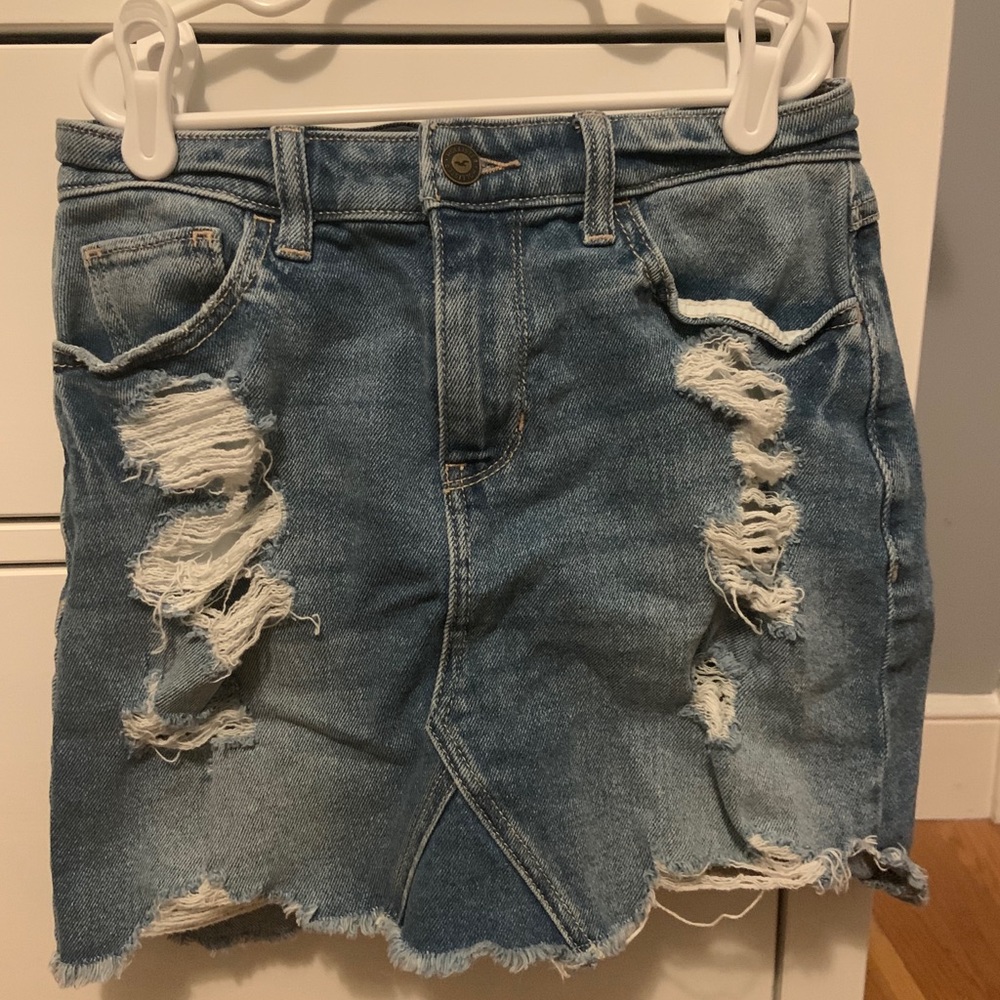 hollister jean skirt